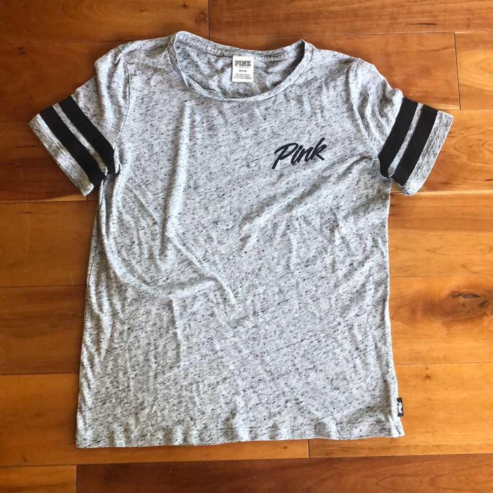 Gray/black tee shirt from Pink Victoria’s Secret.